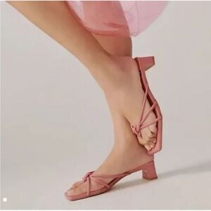 NWOB Anthropologie Angel Alarcon Strappy Slingback Heeled Pink Sandals EU 38 US7